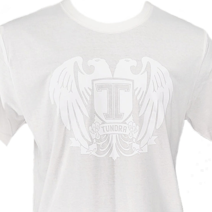 TUNDRA Single-Jersey T-Shirt weiss Logo Doppelkopf Adler Logo Rücken weiss einfarbig GLOW