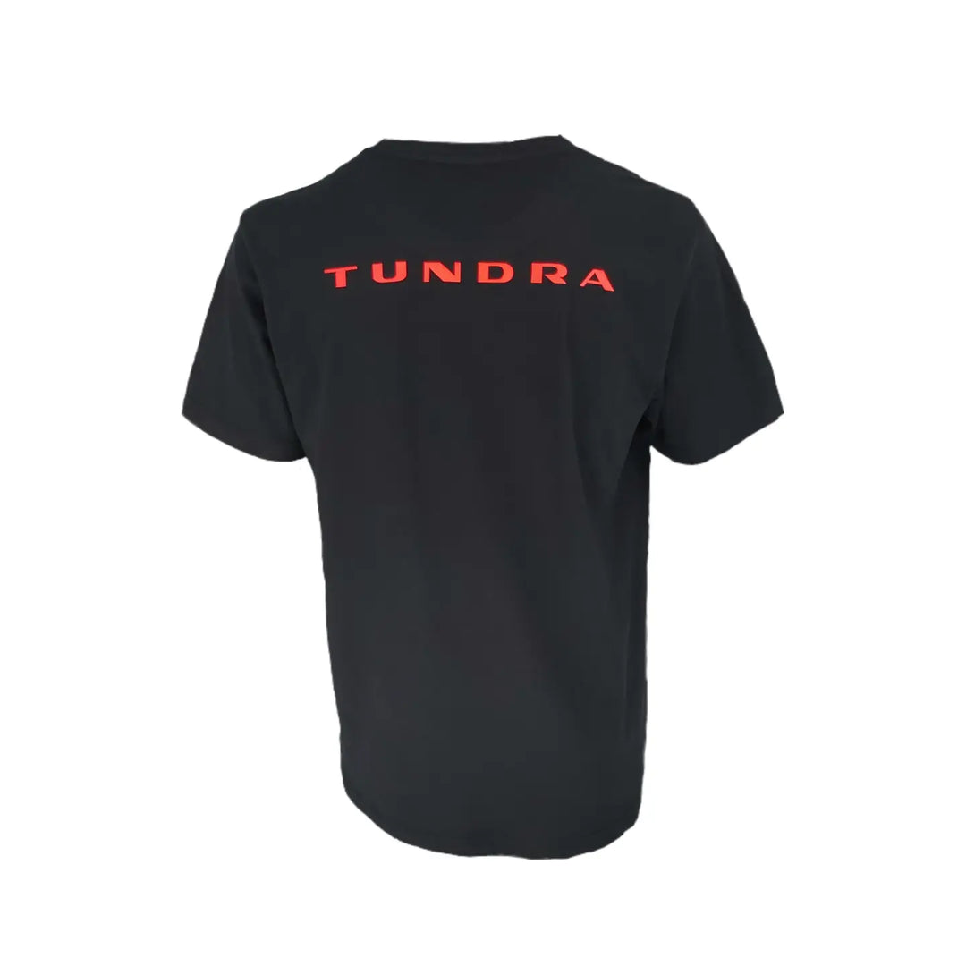 TUNDRA Single-Jersey T-Shirt schwarz Logo Doppelkopf Adler Logo Rücken Koralle Neon Rot