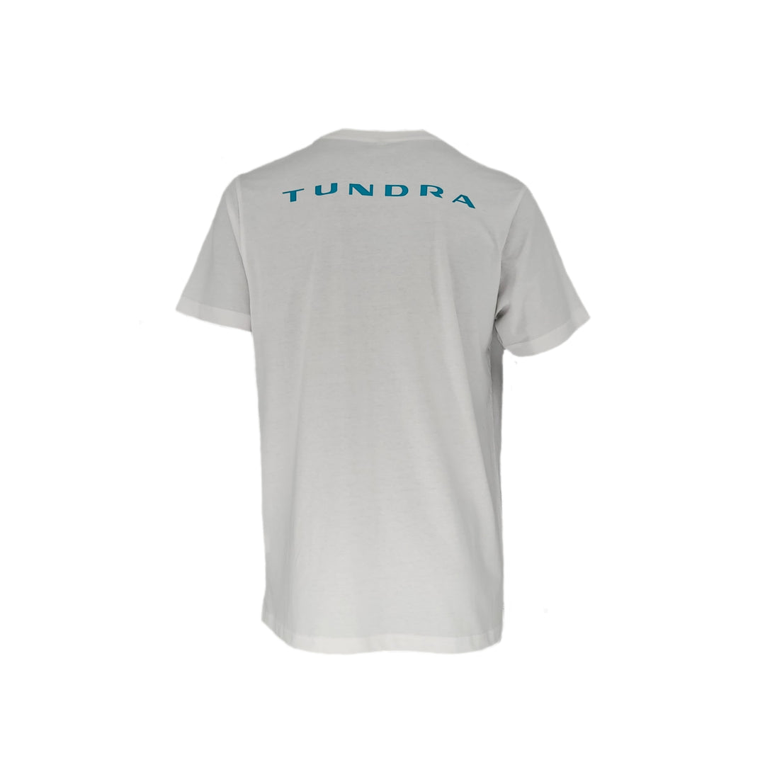 TUNDRA Single-Jersey T-Shirt weiss Logo Doppelkopf Adler Logo Rücken Türkis