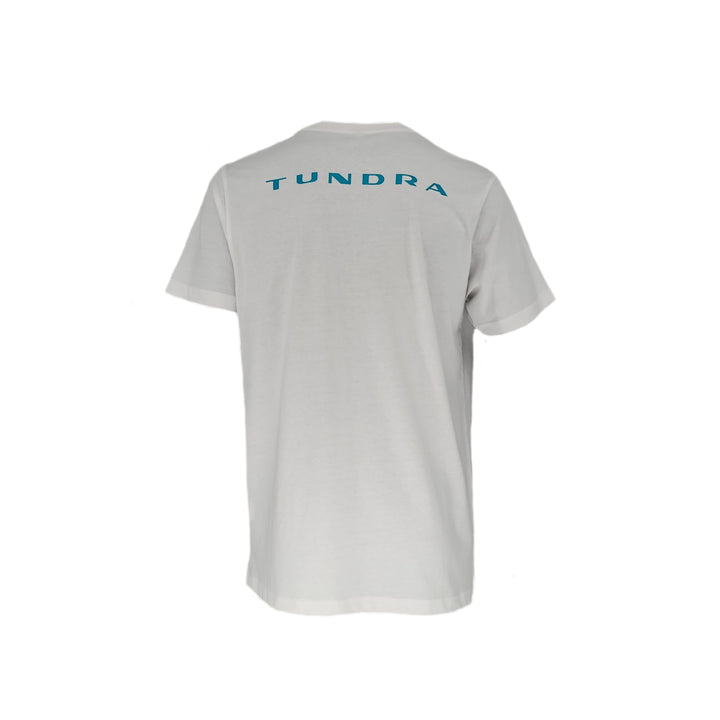 TUNDRA Single-Jersey T-Shirt weiss Logo Doppelkopf Adler Logo Rücken Türkis